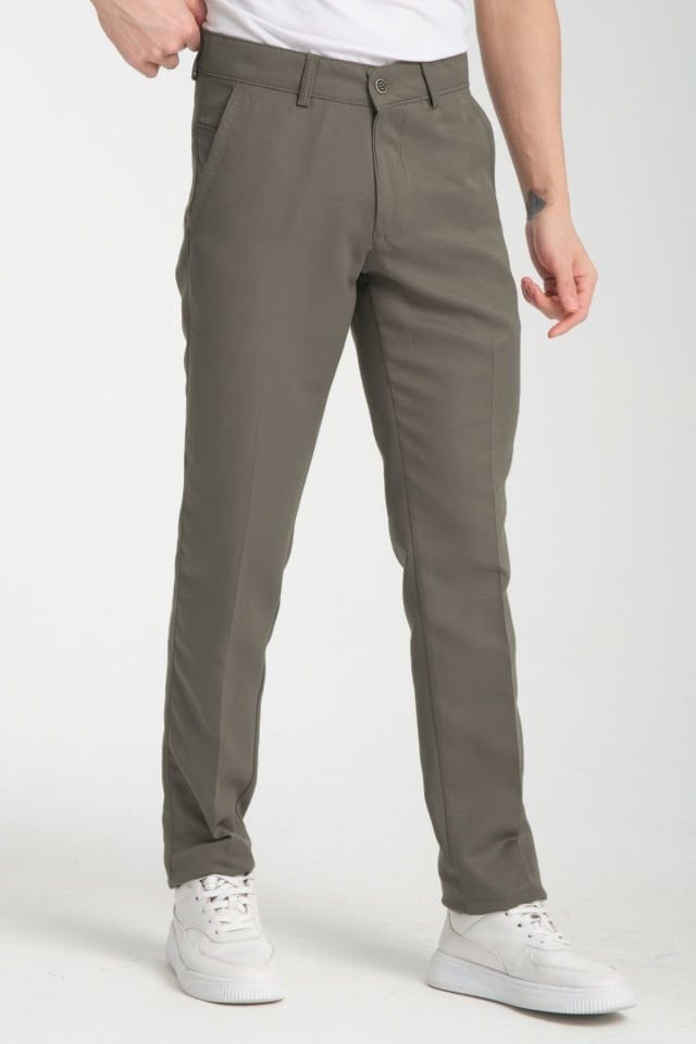 Varetta Erkek Yeşil Pamuklu Cepli Yazlık Düz Keten Pantolon