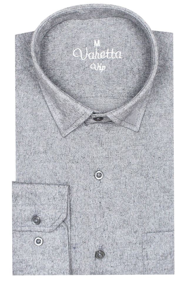 Varetta Erkek Gümüş Gri Cepli Kışlık Gömlek