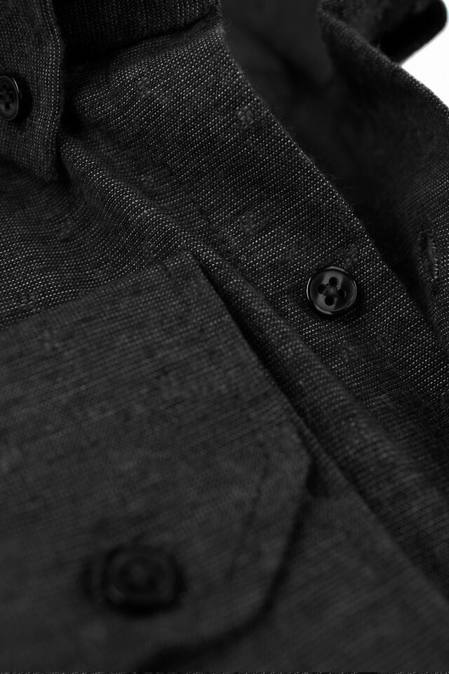 Varetta Büyük Beden Erkek Siyah Kışlık Yünlü Gömlek – Cepli Geniş Kesim Flanel Model