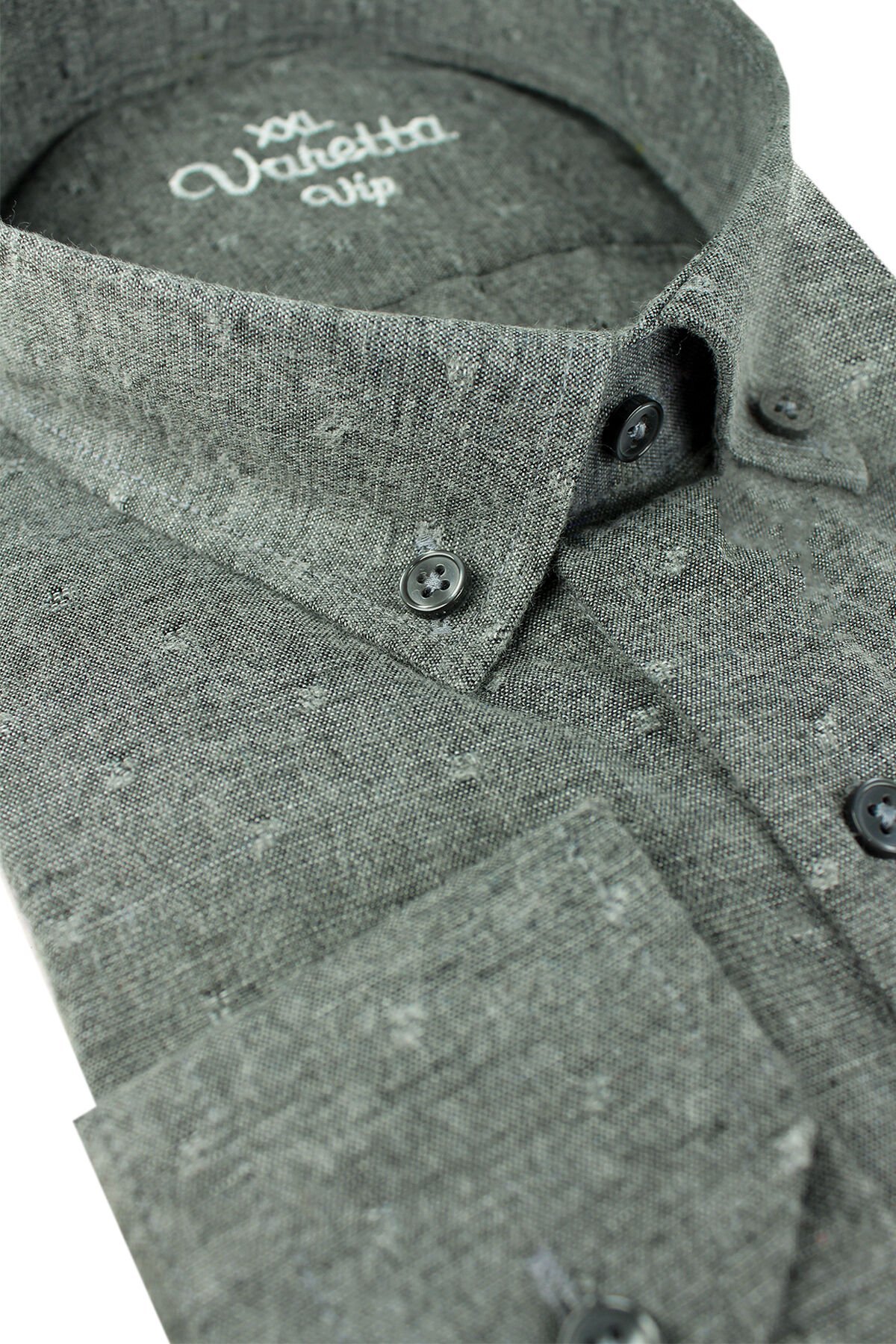 Varetta Büyük Beden Erkek Yeşil Kışlık Yünlü Gömlek – Cepli Geniş Kesim Flanel Model