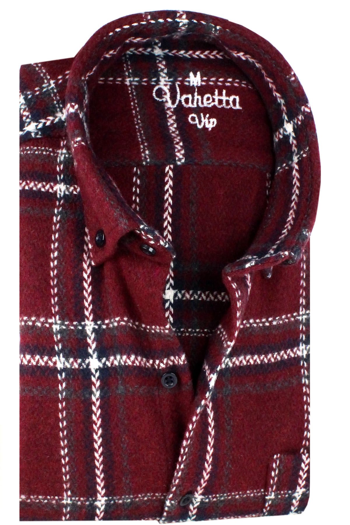 Varetta Erkek Kahverengi Kışlık Kalın Kareli Oduncu Gömlek – Cepli Oversize Model