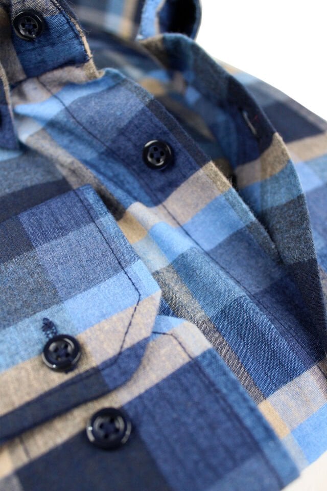 Varetta Büyük Beden Erkek Mavi Kışlık Yünlü Gömlek – Cepli Geniş Kesim Flanel Model