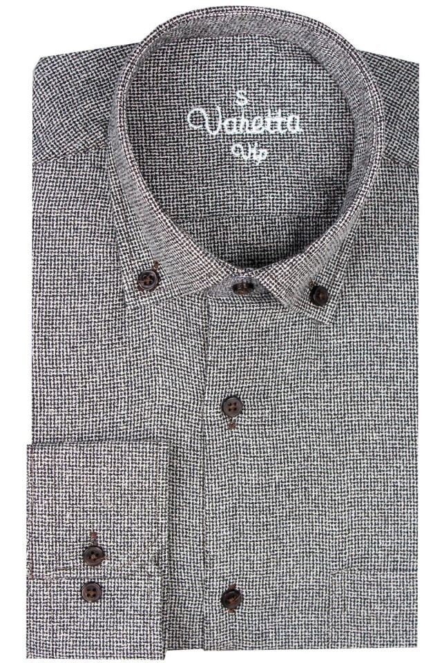 Varetta Erkek Siyah Beyaz Kışlık Geniş Kesim Cepli Gömlek