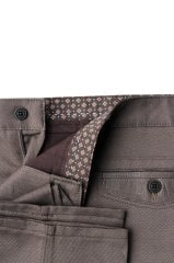 VARETTA Erkek Kahverengi Klasik Keten Pantolon