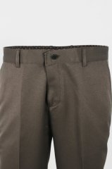 VARETTA Erkek Kahverengi Klasik Keten Pantolon