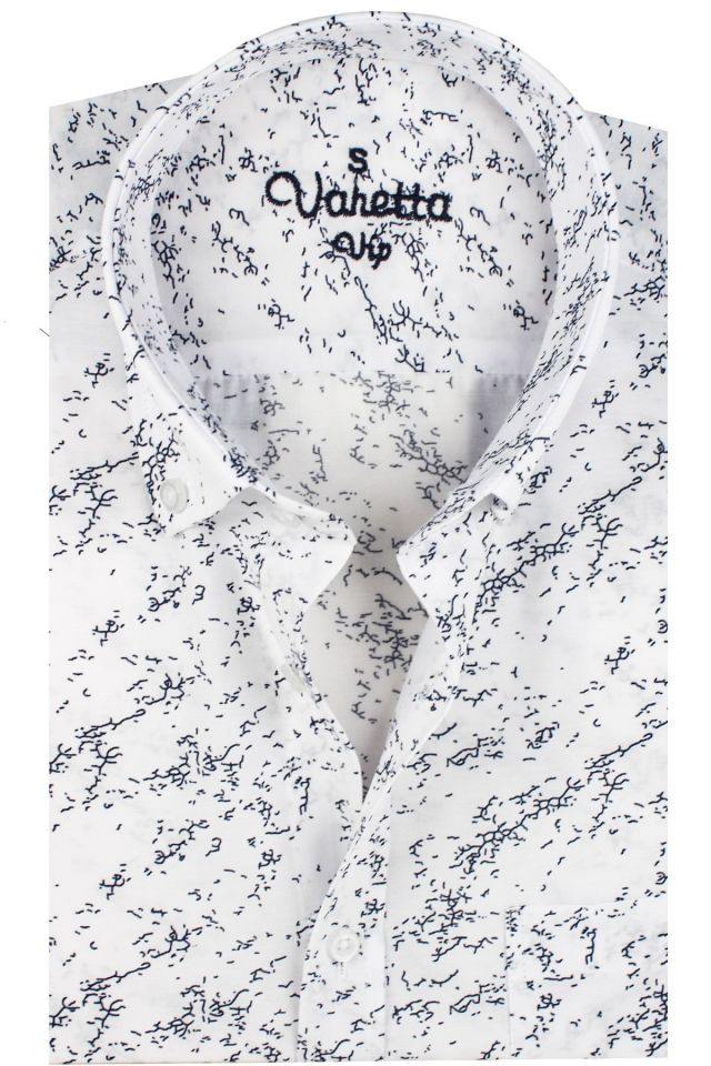 Varetta Erkek Lacivert Cepli Baskılı Kısa Kollu Gömlek