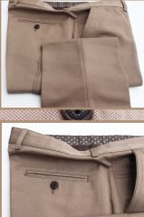 Varetta Erkek Camel Armüllü Klasik Keten Pantolon