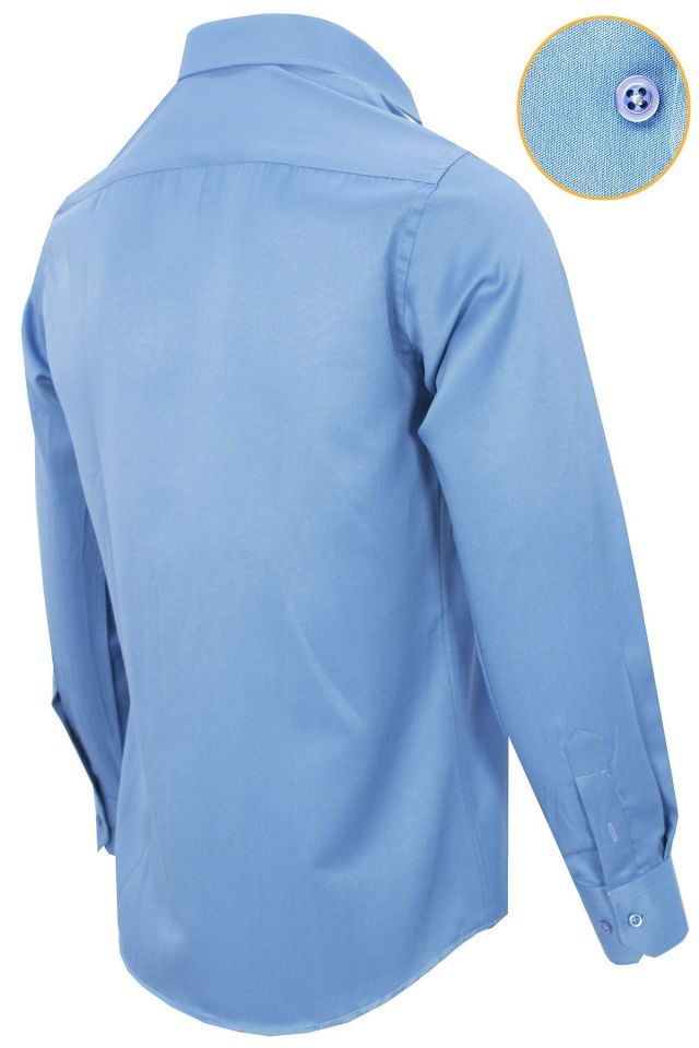 Varetta Erkek İndigo Slim Fit Çizgili Uzun Kol Gömlek