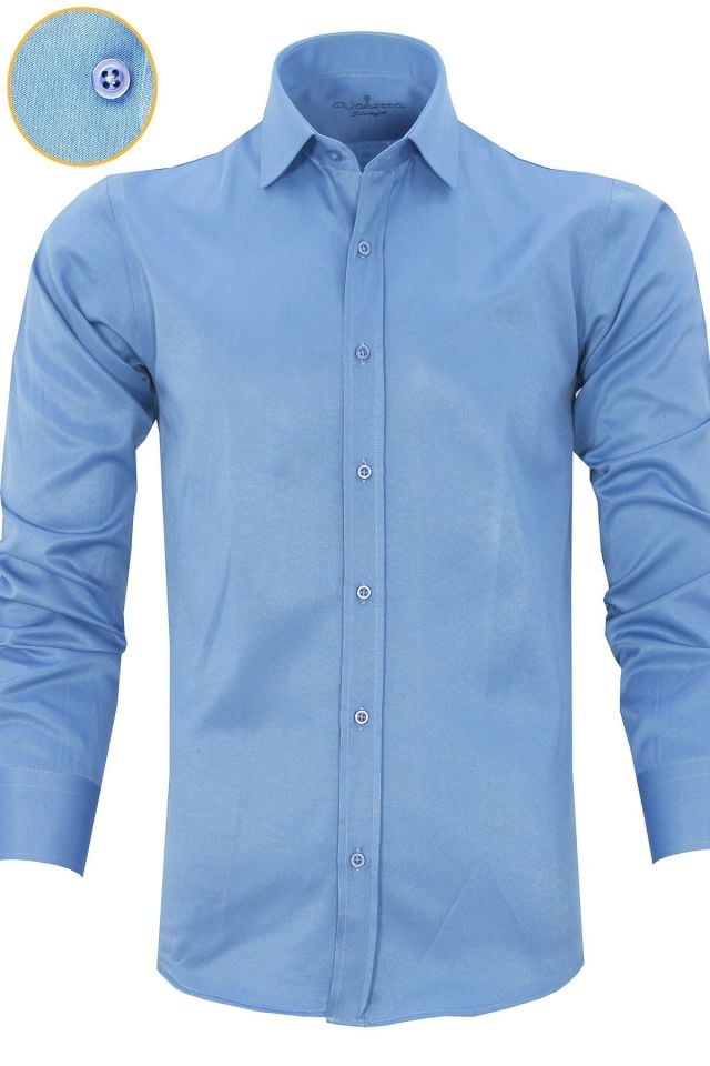 Varetta Erkek İndigo Slim Fit Çizgili Uzun Kol Gömlek