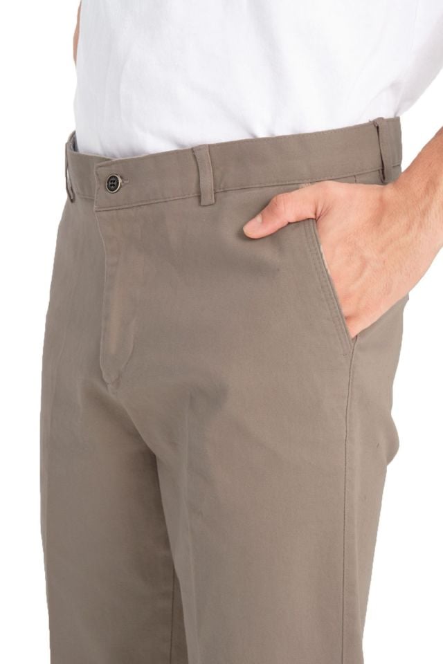 Varetta Erkek Toprak Rengi Kanvas Likralı Regular Cepli Pantolon