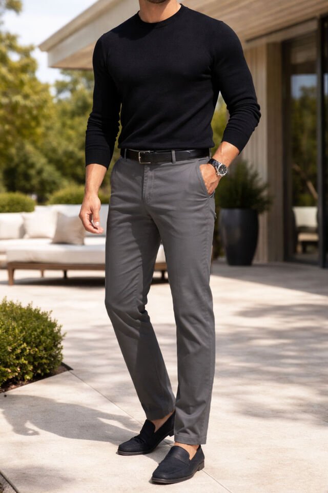 Varetta Erkek Füme Kanvas Likralı Regular Cepli Pantolon