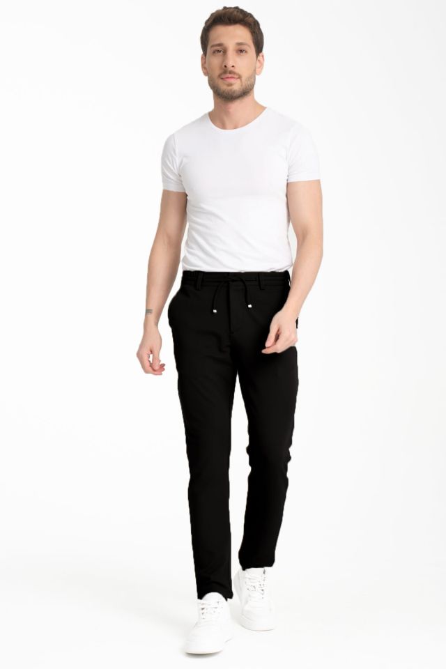 Varetta Erkek Siyah Cepli Düz Paça Regular Jogger Pantolon