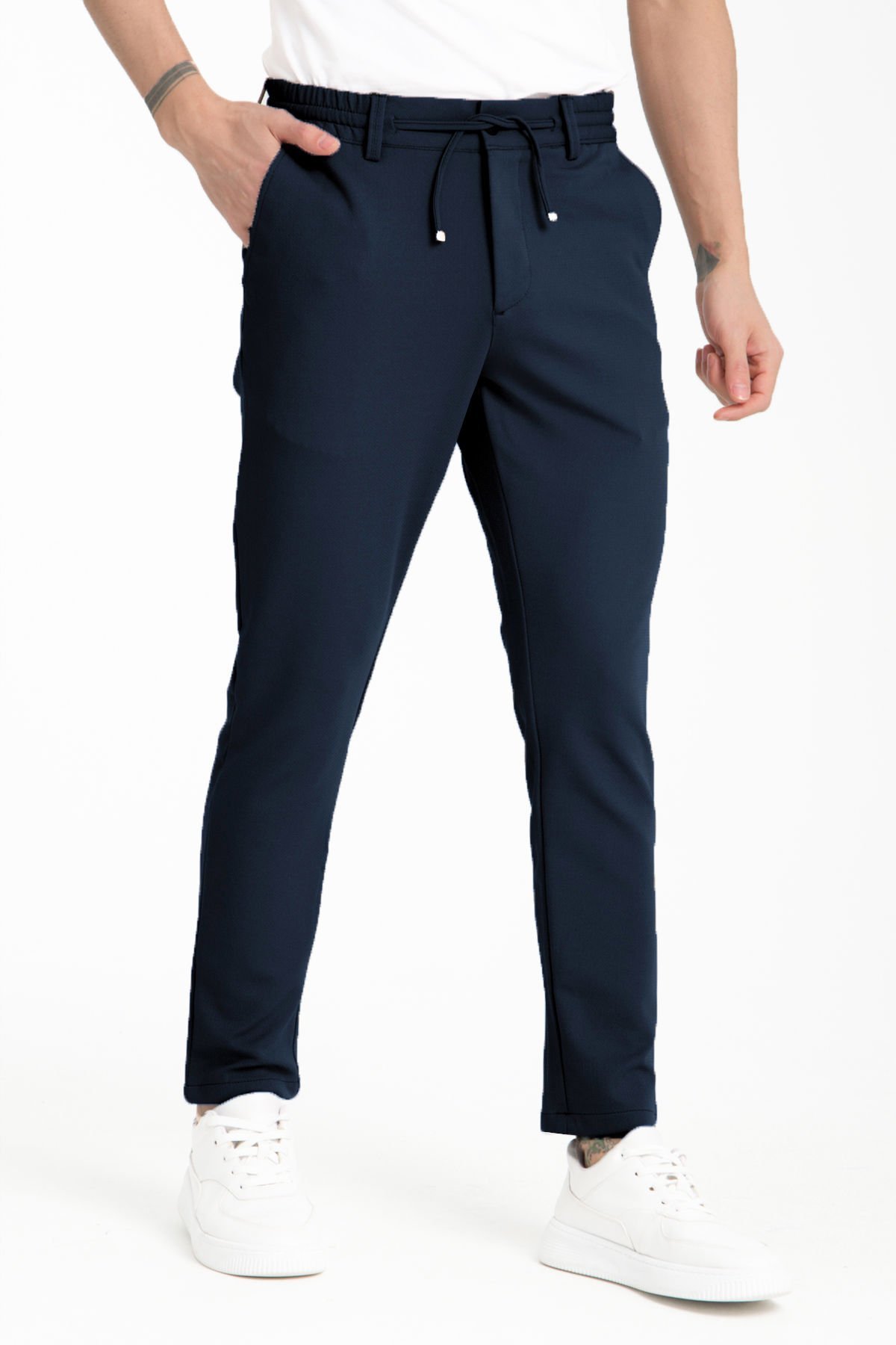 Varetta Erkek Lacivert Cepli Düz Paça Regular Jogger Pantolon