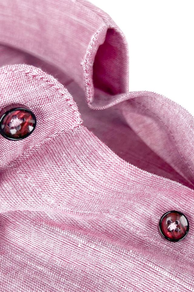 Varetta Erkek Pembe Keten Cepli Kısa Kollu Gömlek