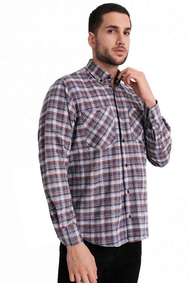 Varetta Erkek Çift Cepli Kışlık Kareli Gömlek