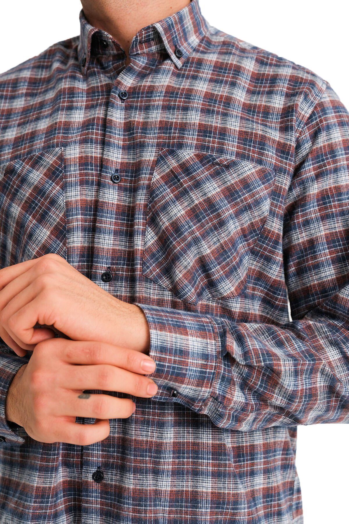 Varetta Erkek Çift Cepli Kışlık Kareli Gömlek