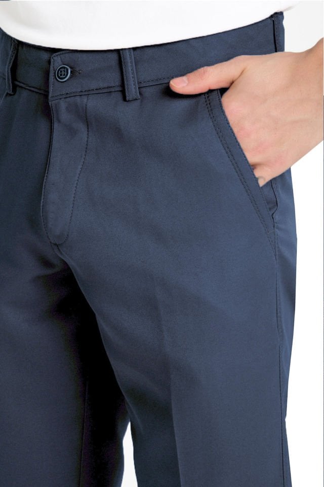 Varetta Erkek indigo Mavi Pamuklu Cepli Yazlık Düz Keten Pantolon