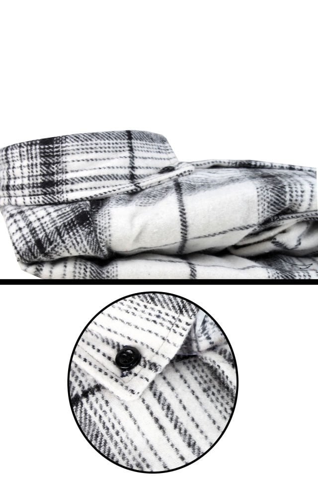 Varetta Erkek Beyaz Kalın Kışlık Cepli Oduncu Gömlek