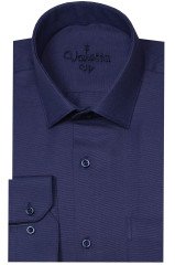 Erkek Lacivert Oxfort Düz Klasik Kesim Uzun Kollu Tek Cepli Gömlek