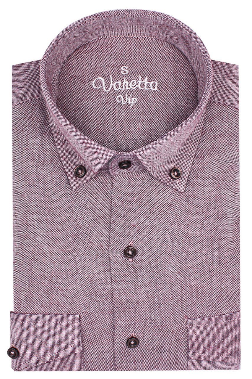 Varetta Erkek Gül Kurusu Klasik Çift Cepli Uzun Kol Gömlek