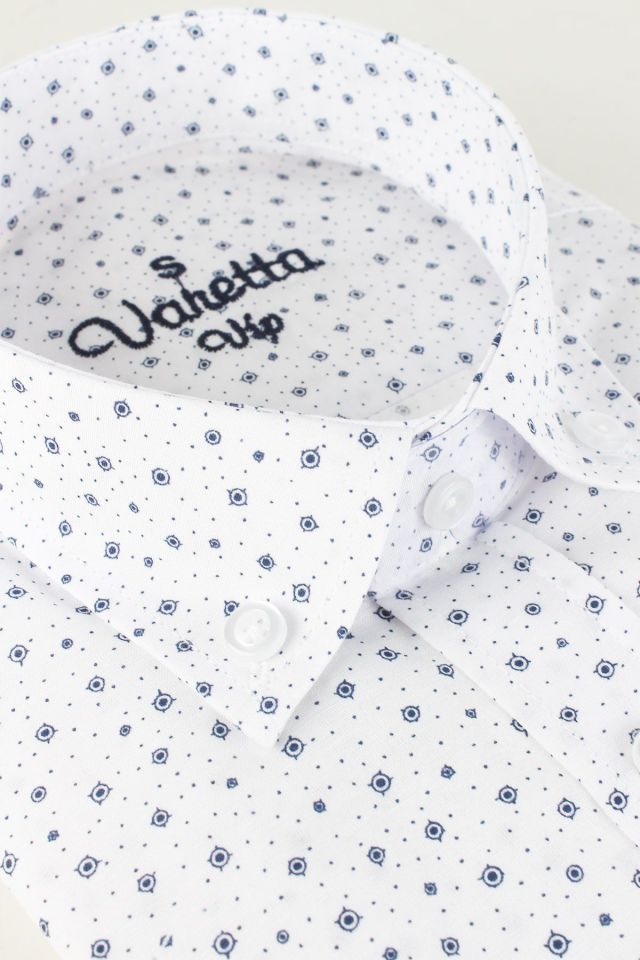 Varetta Erkek Lacivert Cepli Baskılı Uzun Kollu Gömlek