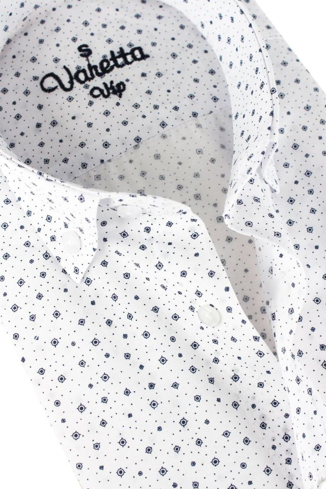 Varetta Erkek Lacivert Cepli Baskılı Uzun Kollu Gömlek