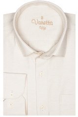 Varetta Erkek Bej Rengi Gömlek Pamuk Saten Büyük Beden