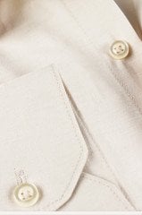 Varetta Erkek Bej Rengi Gömlek Pamuk Saten Büyük Beden