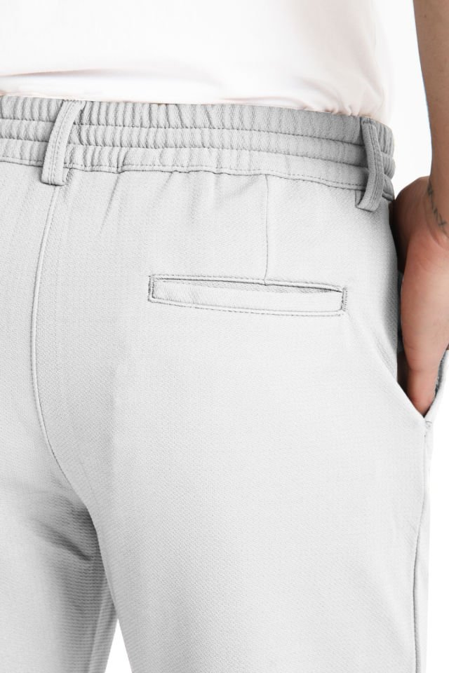 Varetta Erkek Gri Beli Lastikli Cepli Regular Likralı Jogger Pantolon