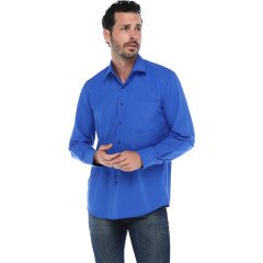 Varetta Erkek Mavi Gömlek Uzun Kol Cepli Klasik Kesim