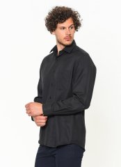 Varetta Erkek Siyah Klasik Kesim Uzun Kol Gömlek