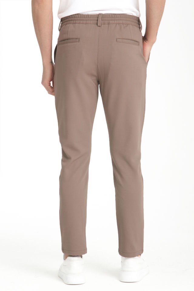 Varetta Erkek Sütlü Kahverengi Cepli Likralı Regular Jogger Pantolon