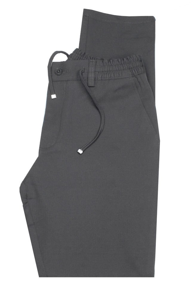 Varetta Erkek Antrasit Beli Lastikli Cepli Likralı Regular Jogger Pantolon