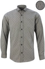 Varetta Erkek Siyah Yaka Düğmeli Slim Fit Apoletli Uzun Kollu Gömlek