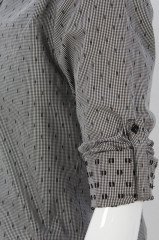 Varetta Erkek Siyah Yaka Düğmeli Slim Fit Apoletli Uzun Kollu Gömlek