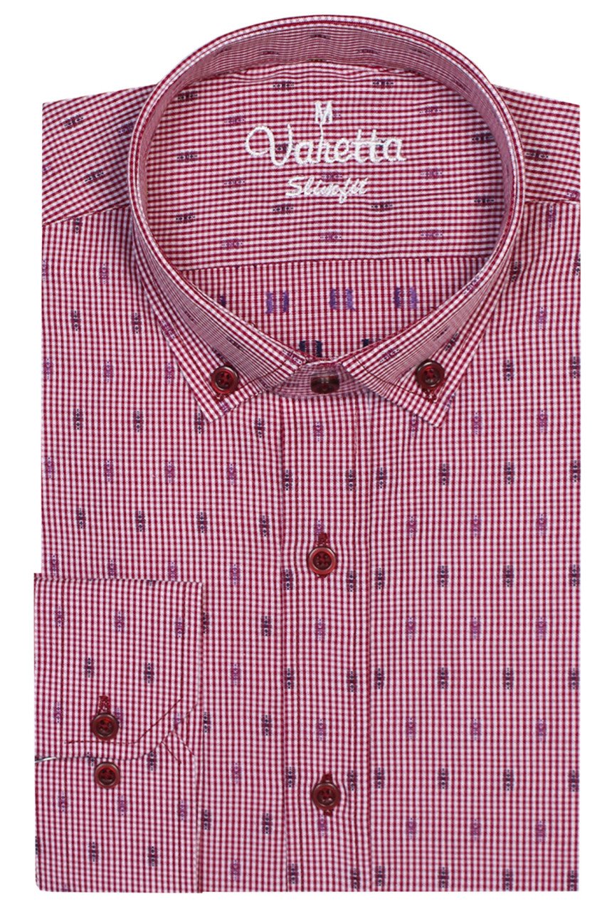 Varetta Erkek Pembe Yaka Düğmeli Slim Fit Apoletli Uzun Kollu Gömlek