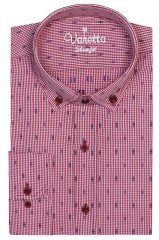 Varetta Erkek Pembe Yaka Düğmeli Slim Fit Apoletli Uzun Kollu Gömlek