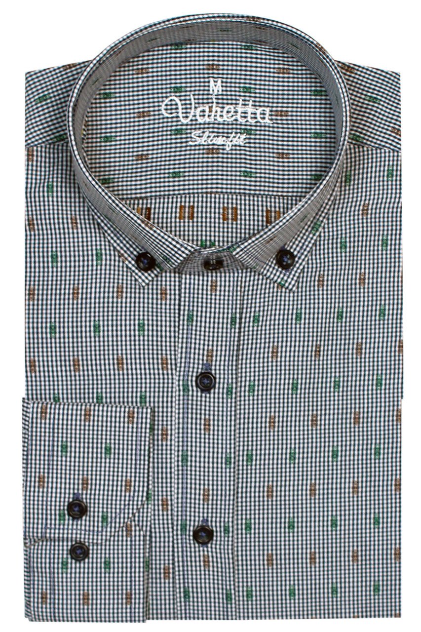 Erkek Çok Renkli Yaka Düğmeli Slim Fit Uzun Kollu Gömlek