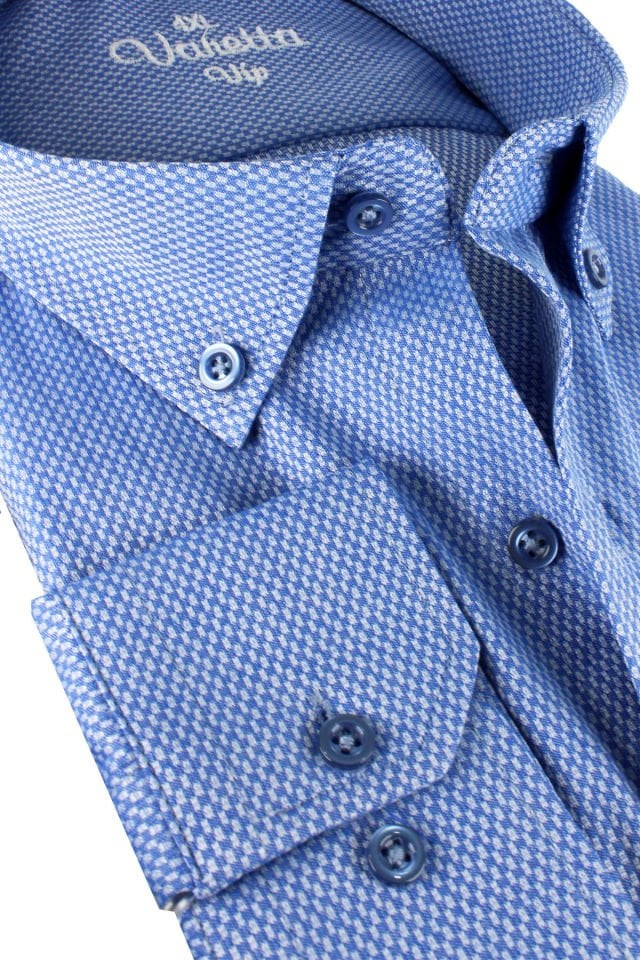 Varetta Erkek Mavi Uzun Kollu Cepli Geniş Kesim Büyük Beden Gömlek