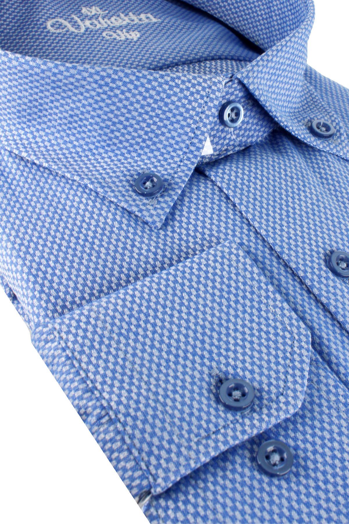 Varetta Erkek Mavi Uzun Kollu Cepli Geniş Kesim Büyük Beden Gömlek