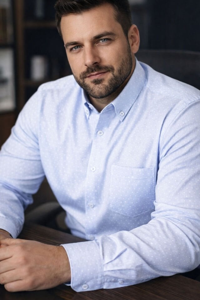 Varetta Erkek Mavi Desenli Uzun Kollu Cepli Geniş Kesim Büyük Beden Gömlek