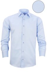 Erkek Buz Mavi Mini Desen Slim Fit Uzun Kol Erkek Gömlek