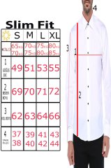Erkek Slim Fit Açık Mavi Koldan Katlamalı Desenli Erkek Gömlek