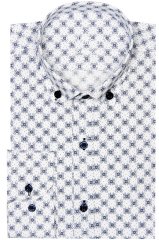 Varetta Erkek Slim Fit Beyaz  Desenli Uzun Kollu Gömlek