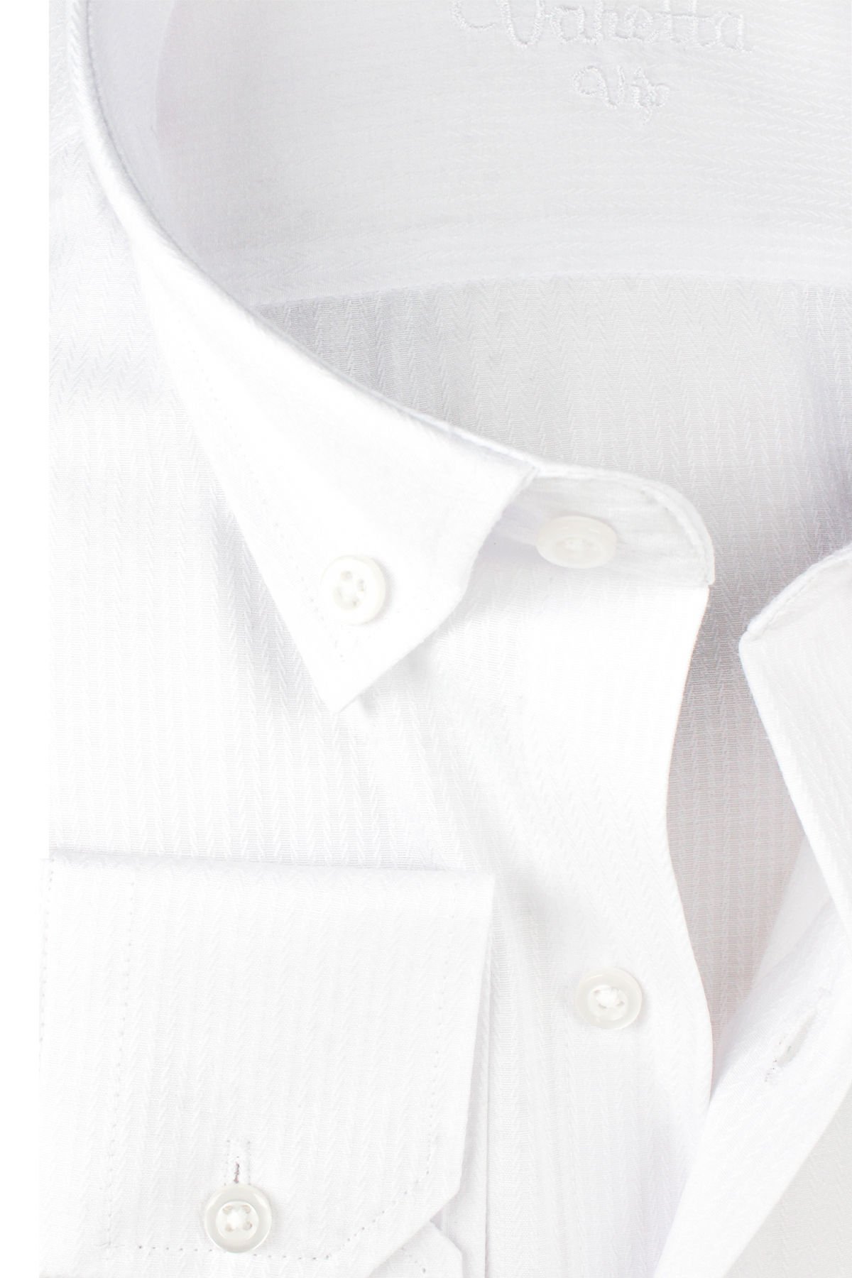 Varetta Erkek Beyaz Çizgili Uzun Kollu Cepli Büyük Beden Gömlek