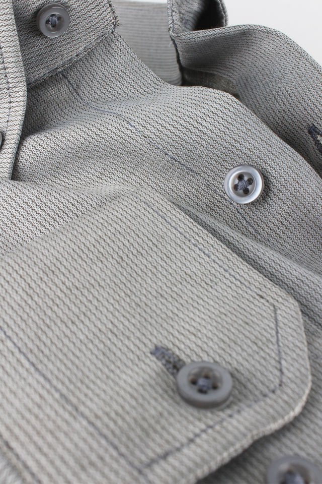 Varetta Erkek Gri Çizgili Uzun Kollu Cepli Büyük Beden Gömlek