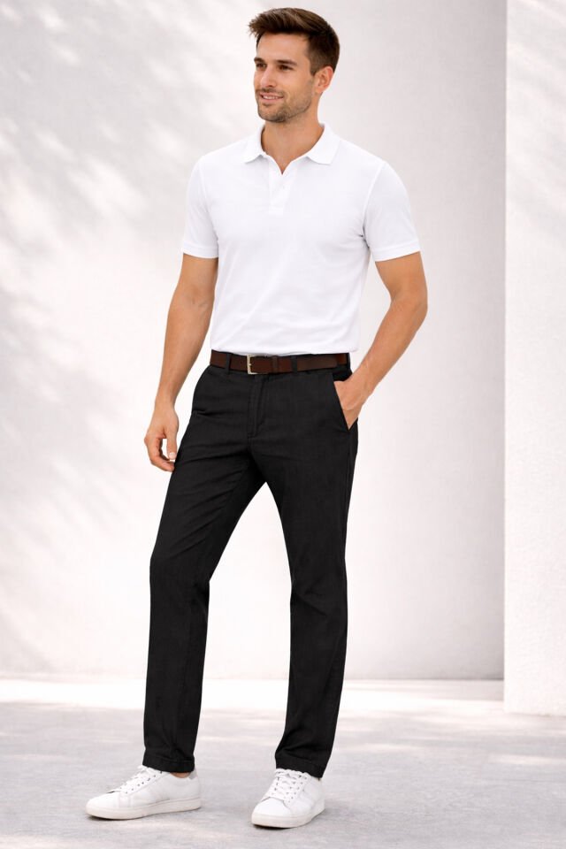 Varetta Erkek Siyah Yazlık Kot Pantolon İtalyan Yandan Cepli İnce Kaliteli Tensel