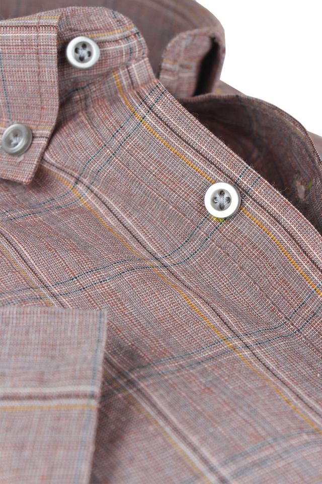 Varetta Fındık Kabuğu Kısa Kollu Pamuklu Yazlık Gömlek