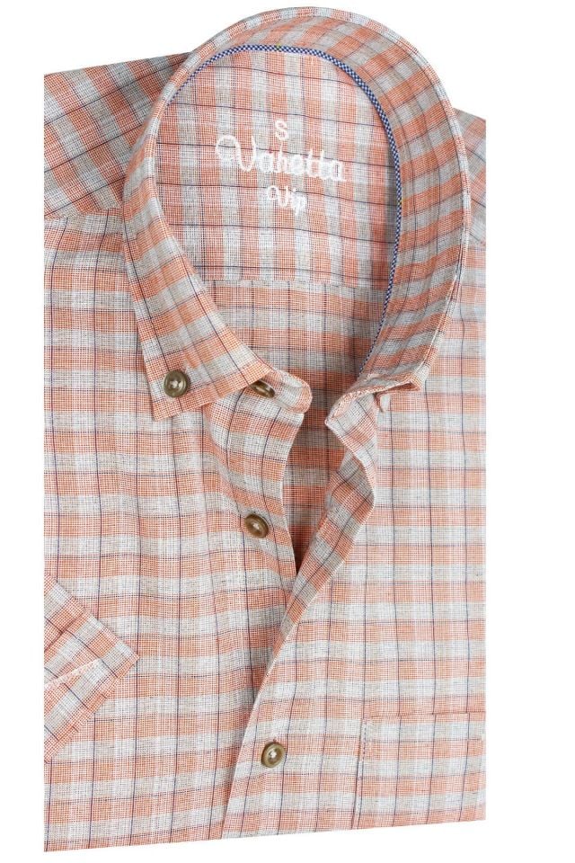 Varetta Somon Gri Kısa Kollu Pamuklu Yazlık Gömlek