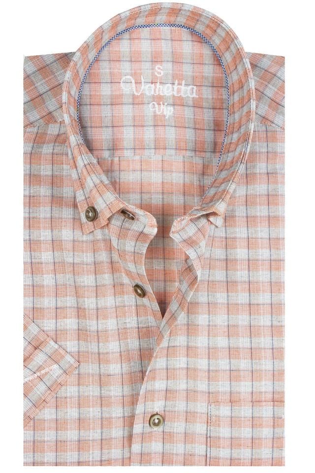 Varetta Somon Gri Kısa Kollu Pamuklu Yazlık Gömlek